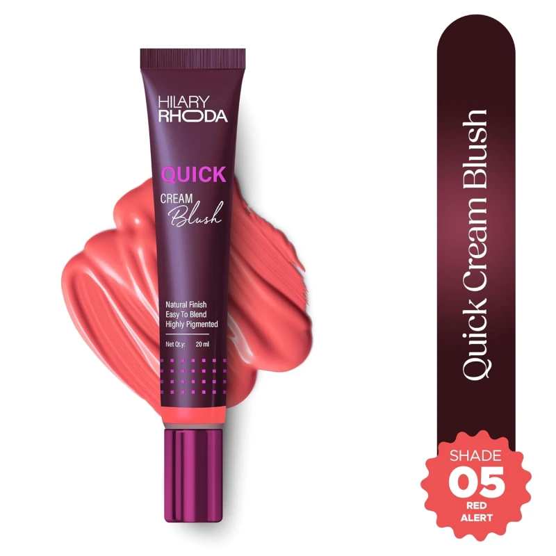 Hilary Rhoda Quick Cream Blush | Red | Long-Lasting & Buildable Liquid Blush | Highly Pigmented | Lightweight & Easy to Blend | For All Skin Types | (Red Alert) - 20ml thumbnail 2